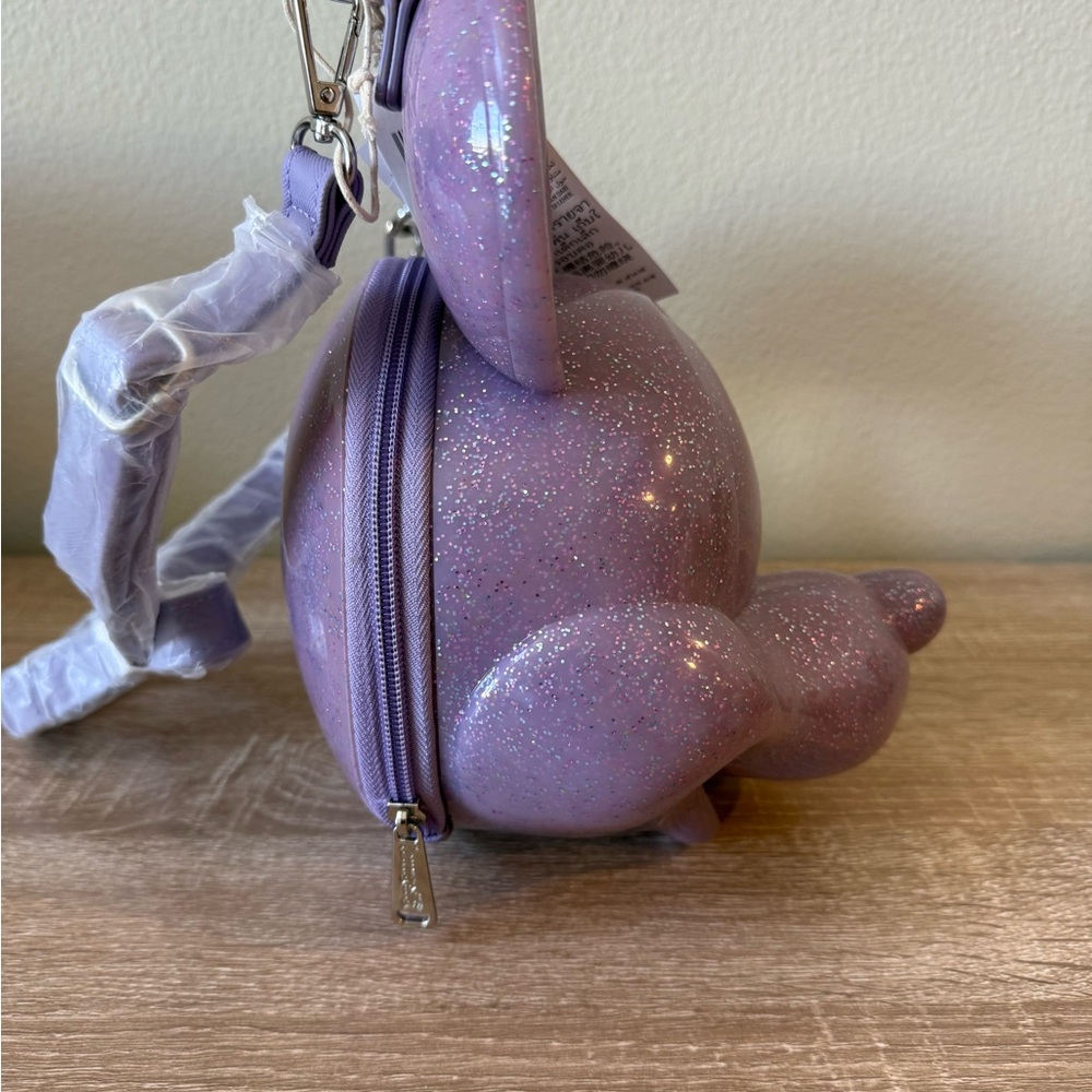 NWT Loungefly Purple Glitter Mickey Mouse Head Crossbody bag - Picture 5 of 5